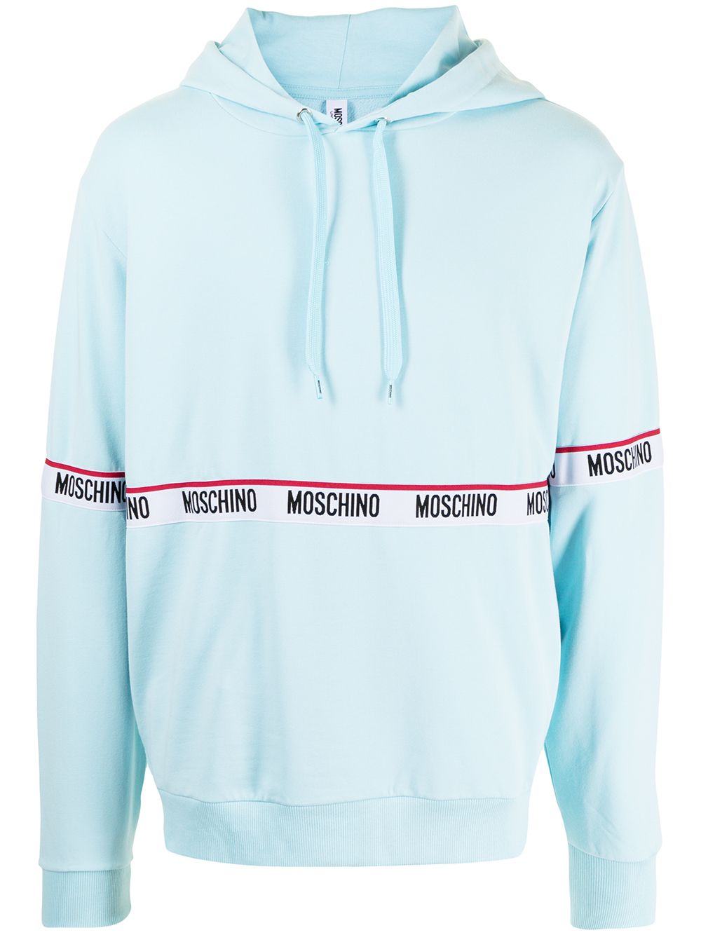 

Moschino logo-print pullover hoodie - Blue