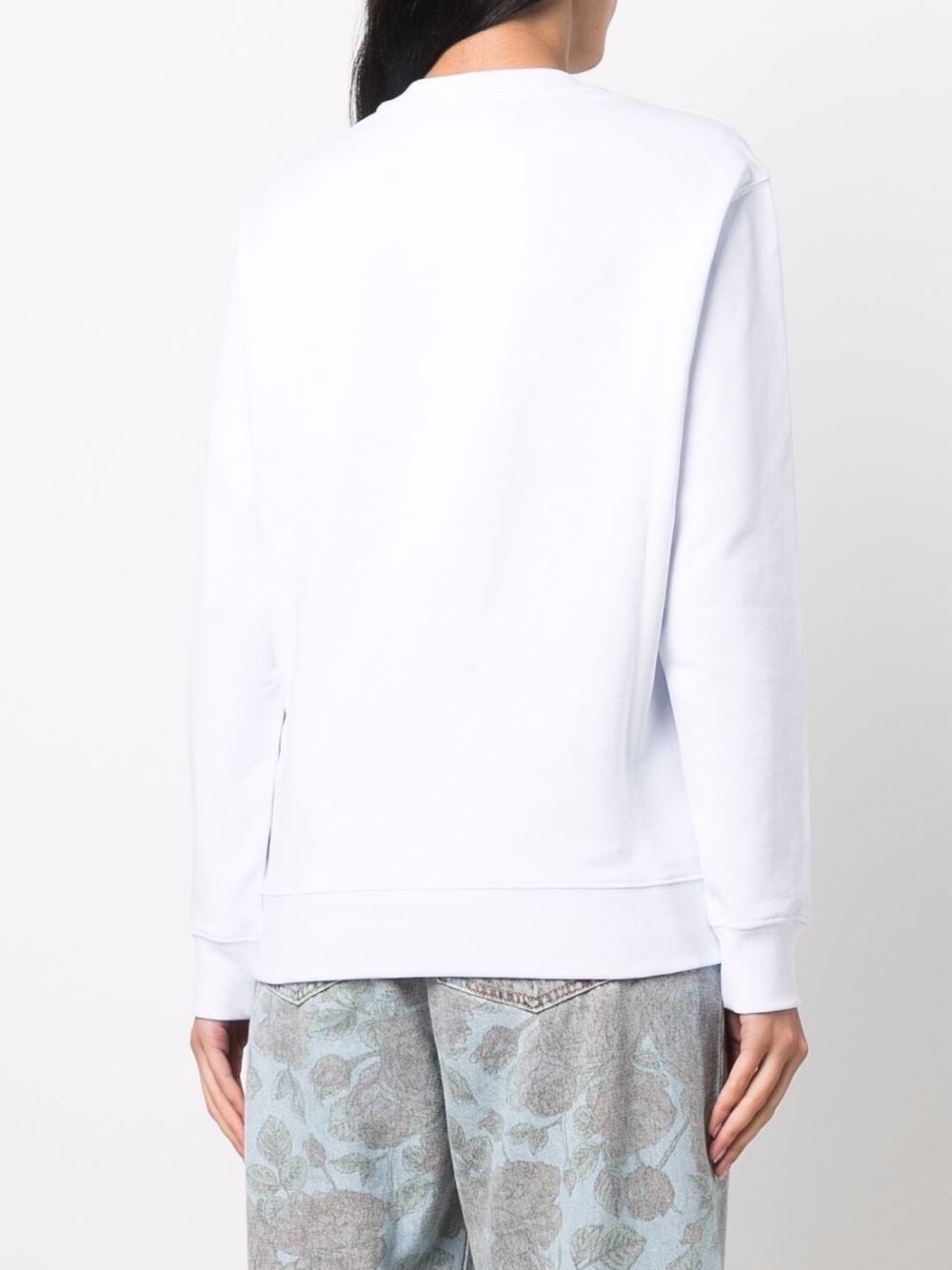Shop Msgm Logo-print Cotton Sweatshirt In Weiss