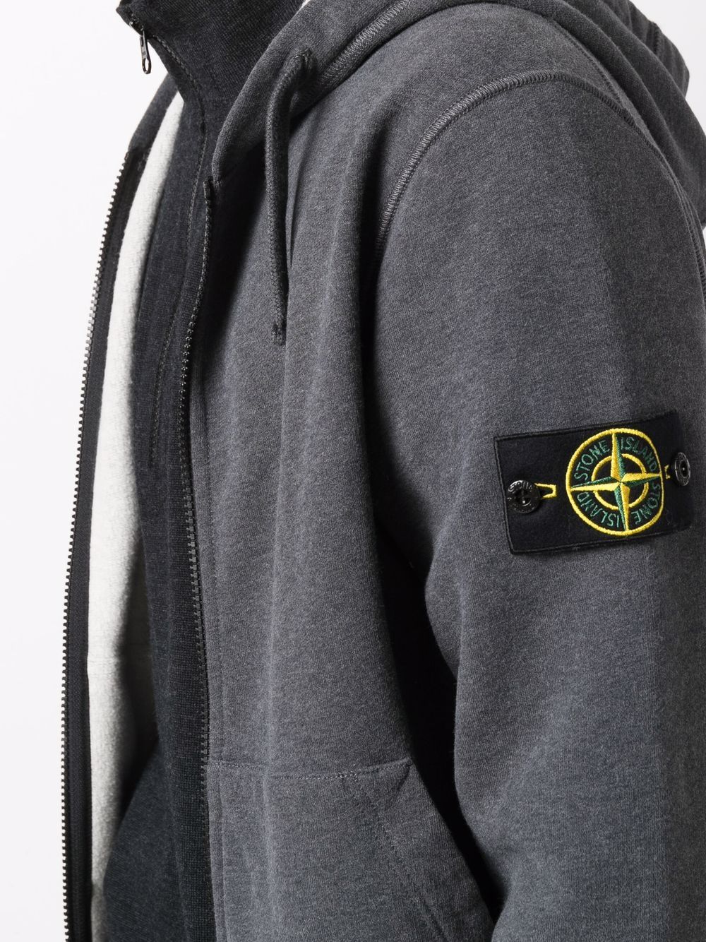 фото Stone island худи на молнии с нашивкой-логотипом