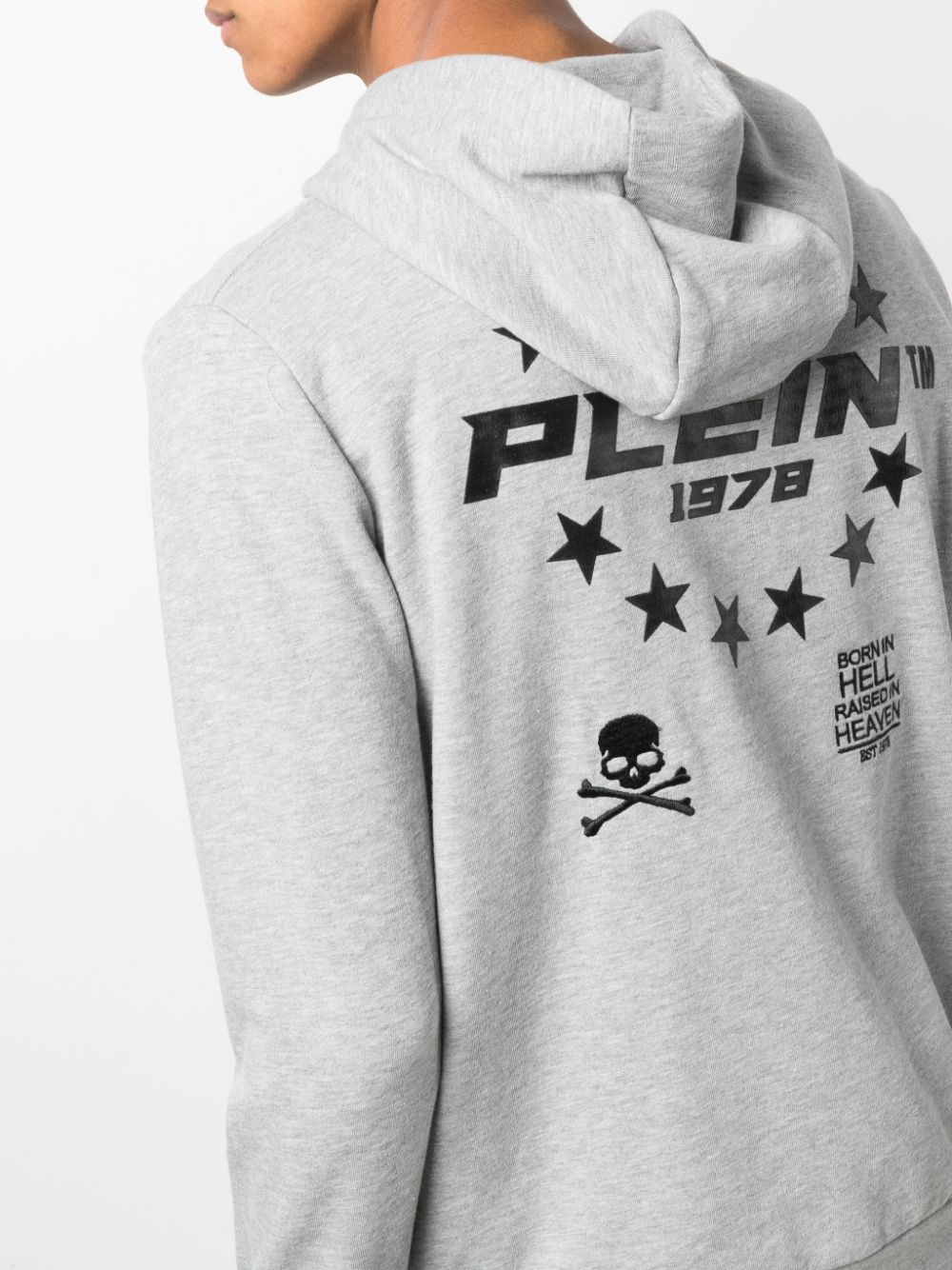 Shop Philipp Plein Plein™ Logo Zip-up Hoodie In Grey