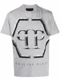 Philipp Plein embellished-logo T-shirt - Grey