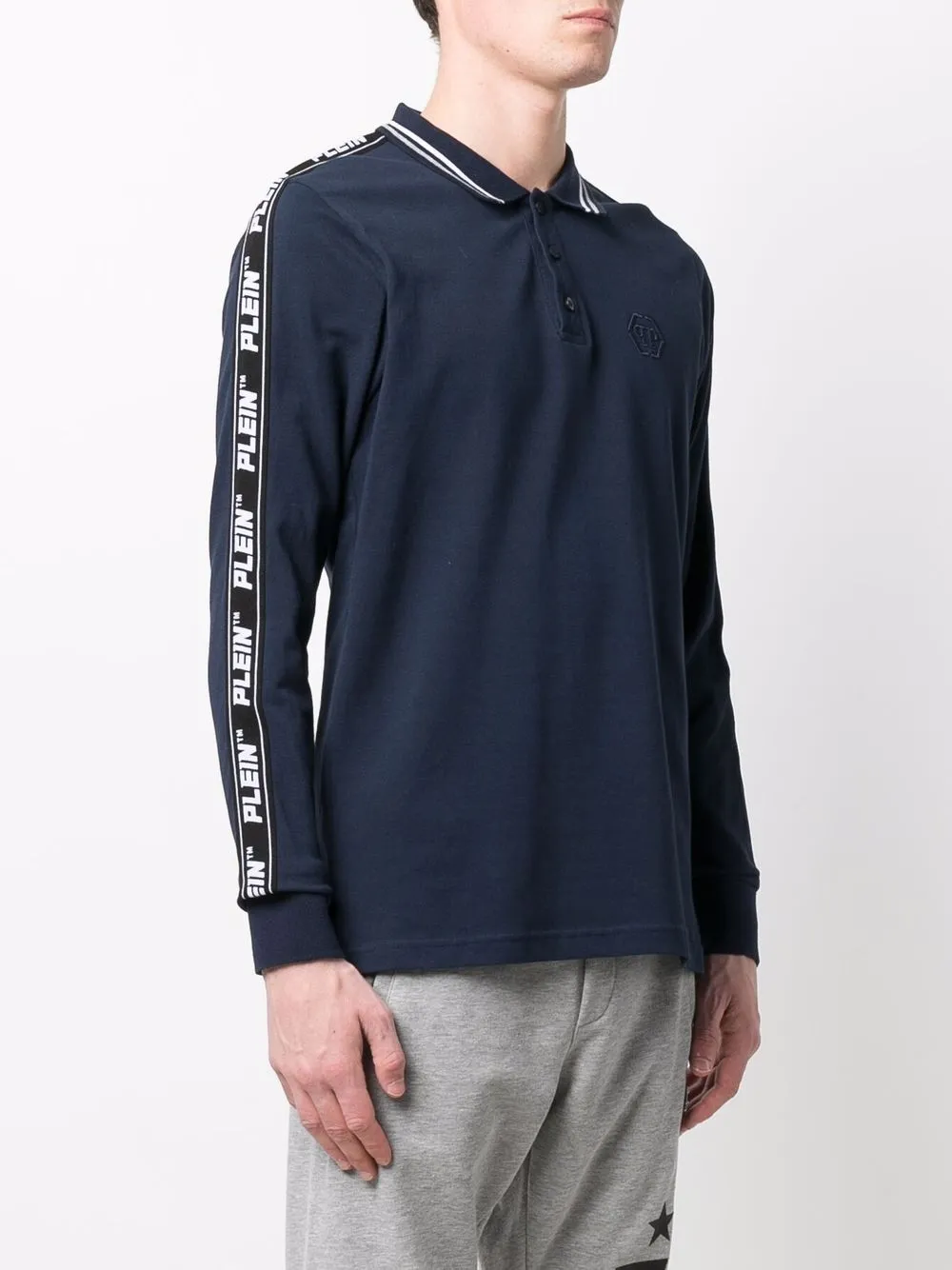  Philipp Plein Poloshirt Mit Logo Stickerei   Blau 