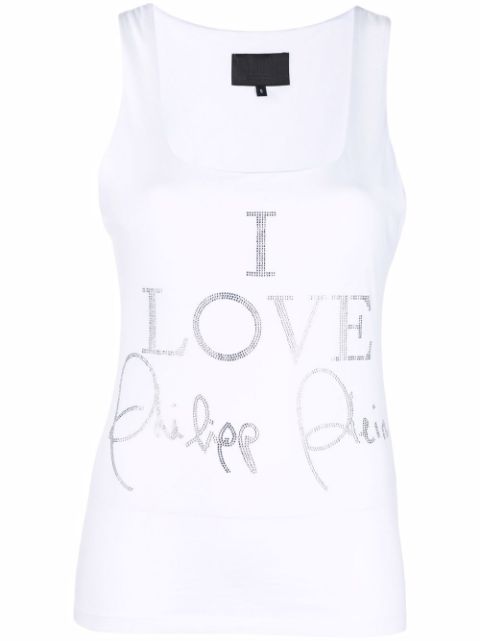 Philipp Plein crystal-embellished tank top Women