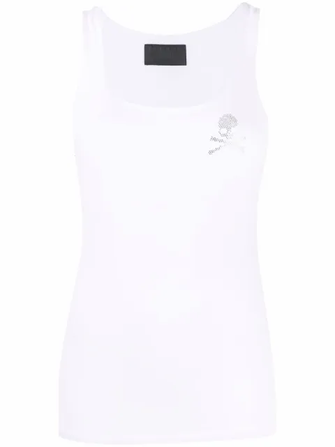 Philipp Plein rhinestone-embellished skull top