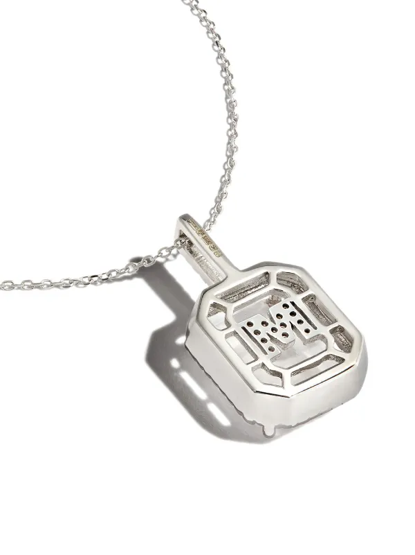 MATEO 14kt クリスタル ダイヤモンド ネックレス ○関送無料○ Mateo M イニシャル ダイヤモンド ネックレス 14Kホワイト