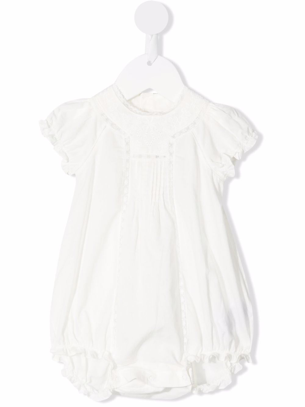 Bonpoint embroidered cotton romper - White