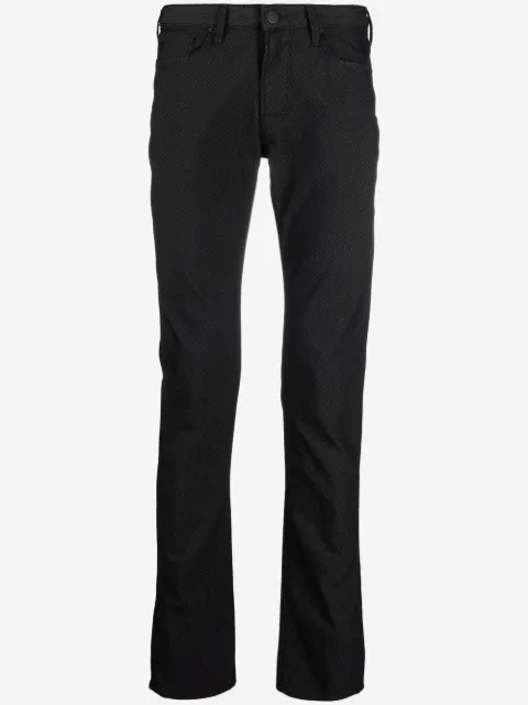 Emporio Armani logo-plaque slim-fit trousers