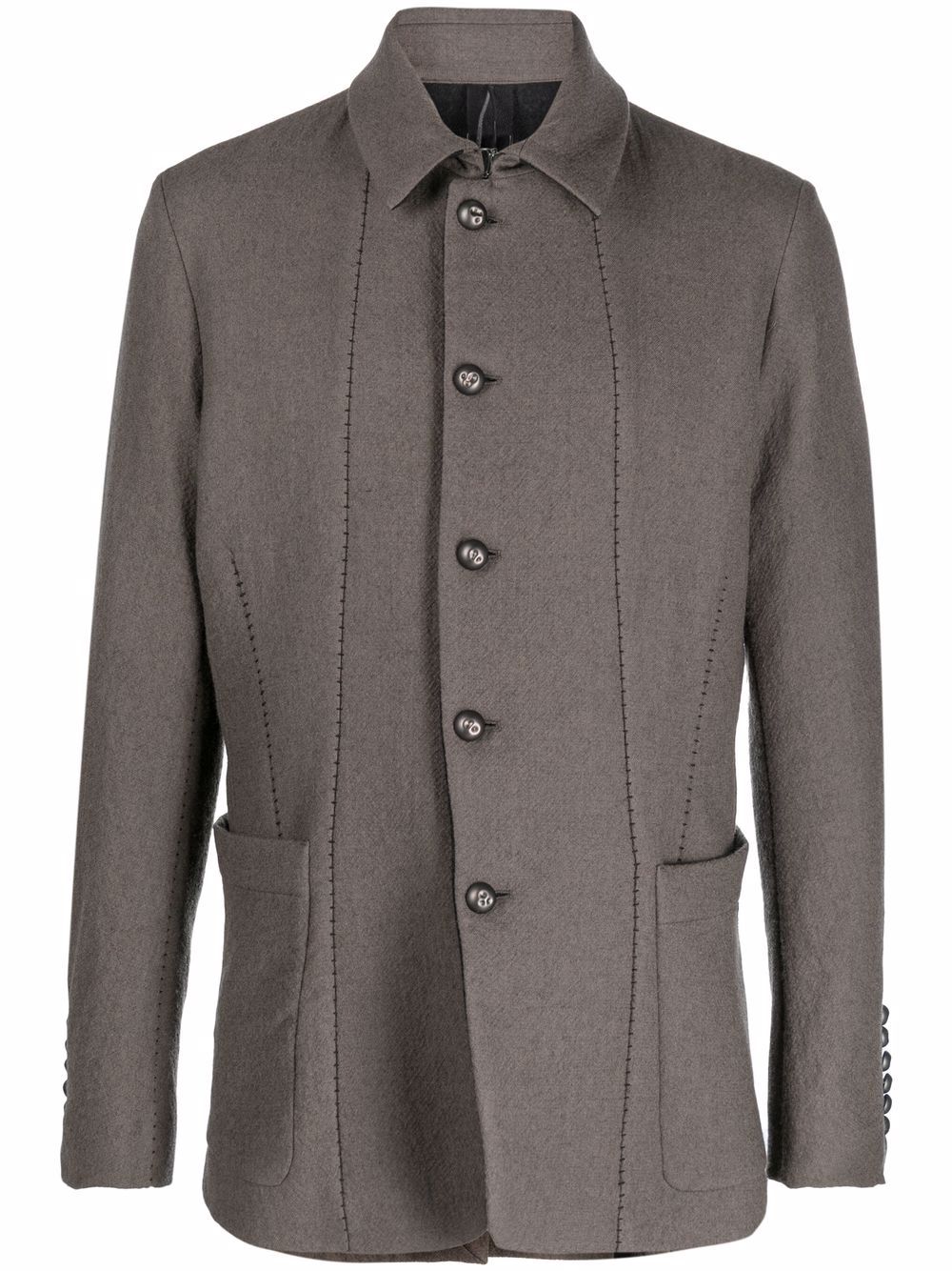 Masnada Patch-pockets Single-breasted Jacket In Grün