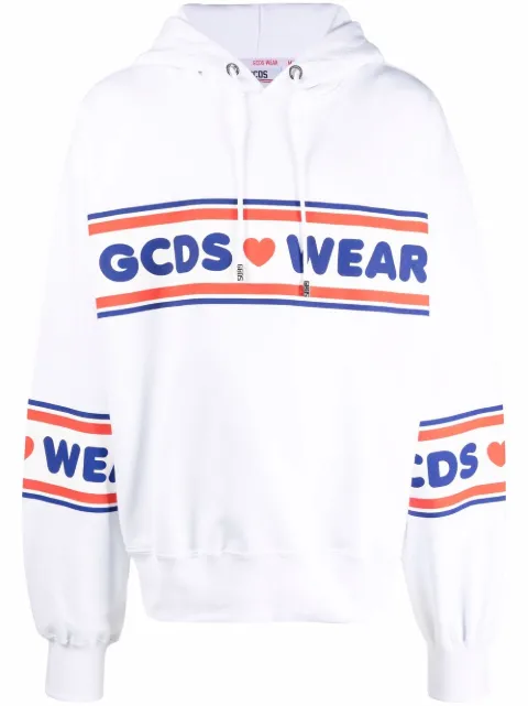 GCDS graphic-print cotton hoodie 