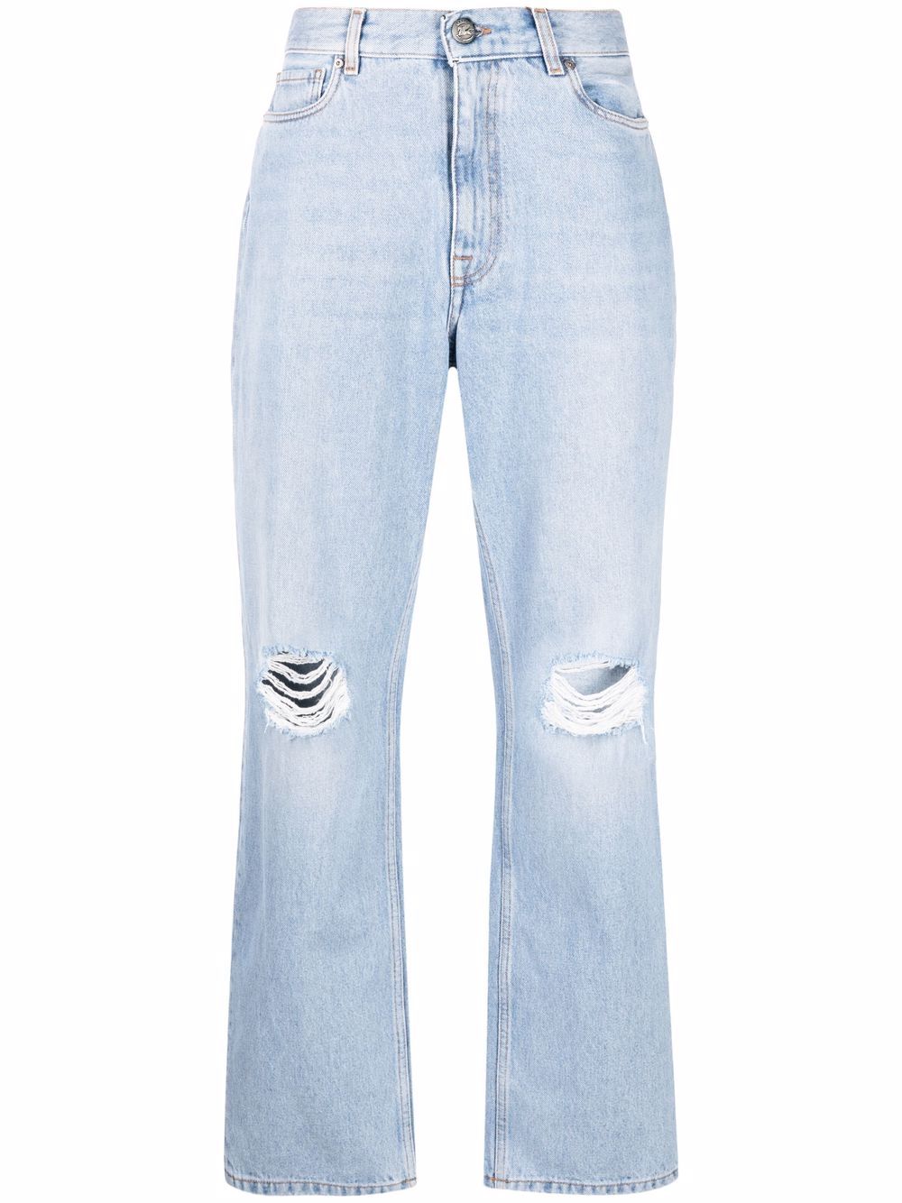 фото Etro джинсы с завышенной талией и эффектом потертости