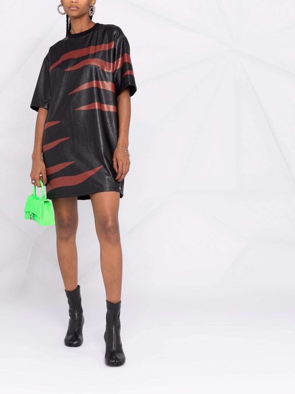 Koché T-shirtjurk met abstracte print - Zwart