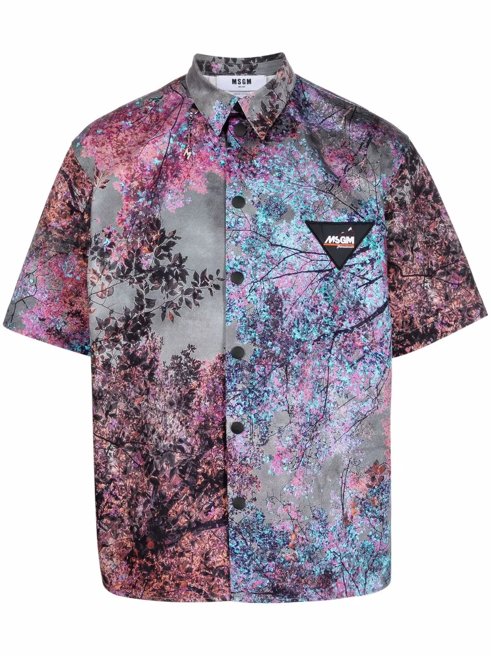 

MSGM camisa con estampado de árbol - Azul