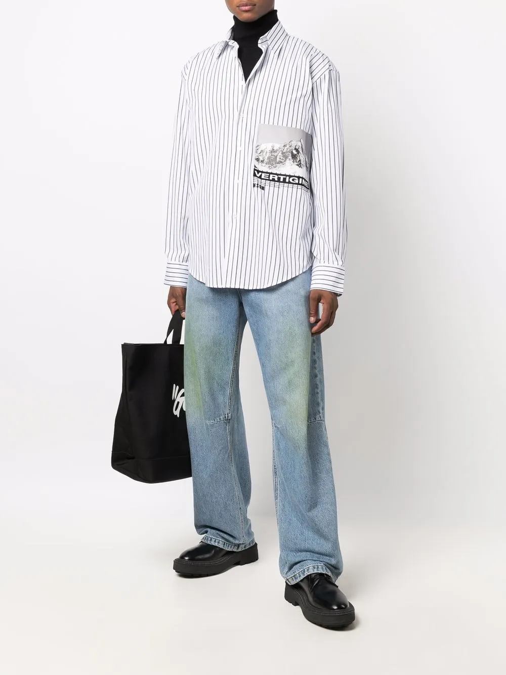 фото Msgm джинсы свободного кроя с эффектом потертости