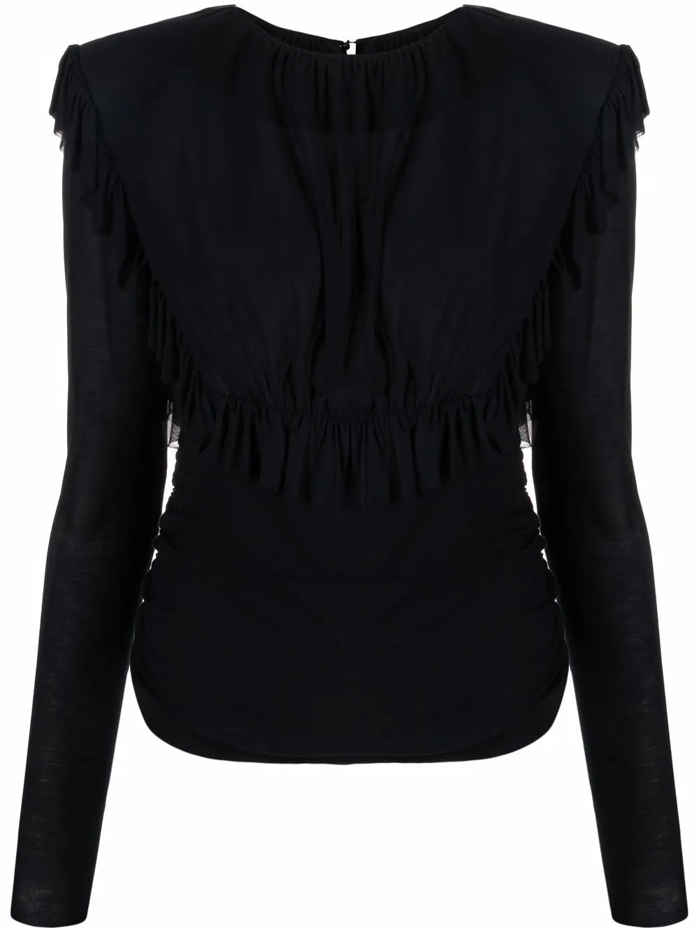 

Philosophy Di Lorenzo Serafini blusa con ribete de volantes - Negro