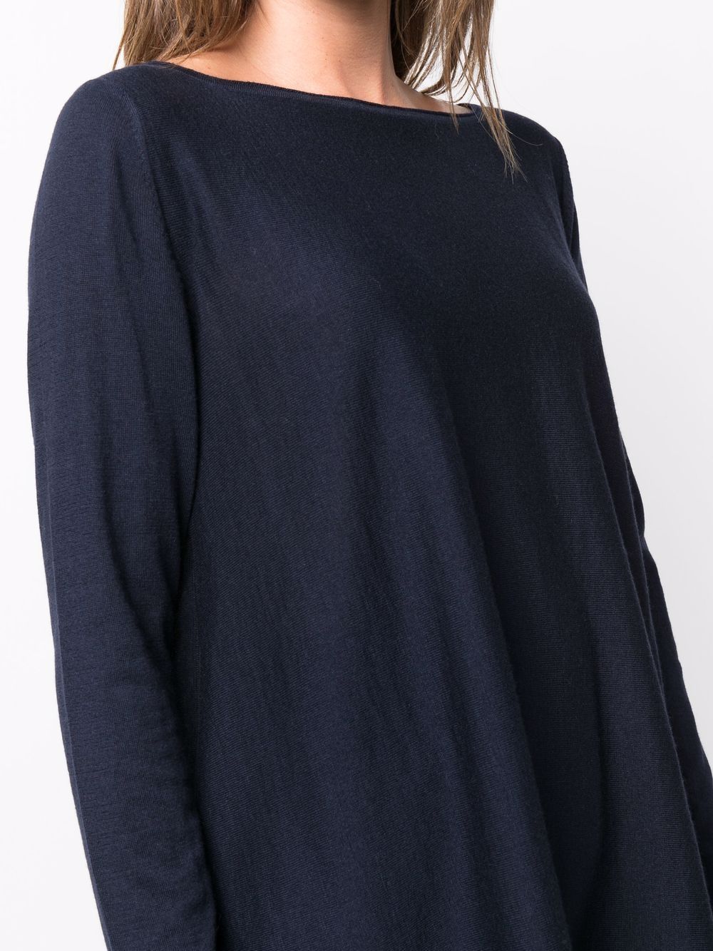 Shop Wild Cashmere Anita Long-sleeve Knitted Jumper In Blue