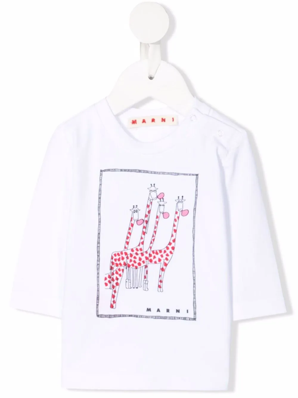 Marni Kids T-shirt met girafprint Wit