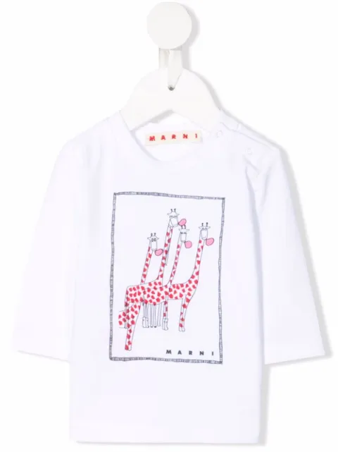 Marni Kids giraffe-print T-shirt