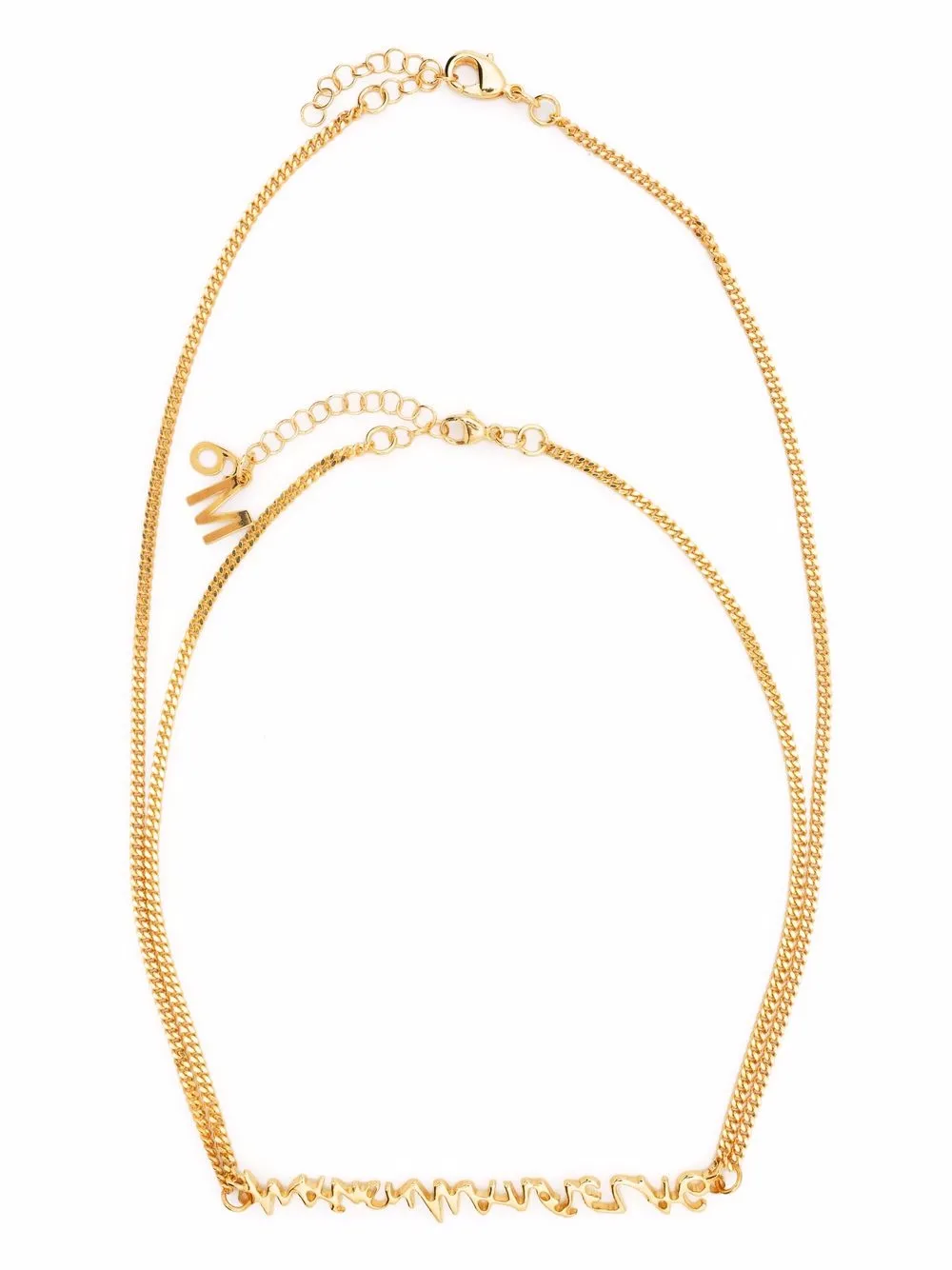

MM6 Maison Margiela collar a capas con placa del logo - Dorado