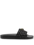 Kurt Geiger London Meena Eagle quilted slides - Black