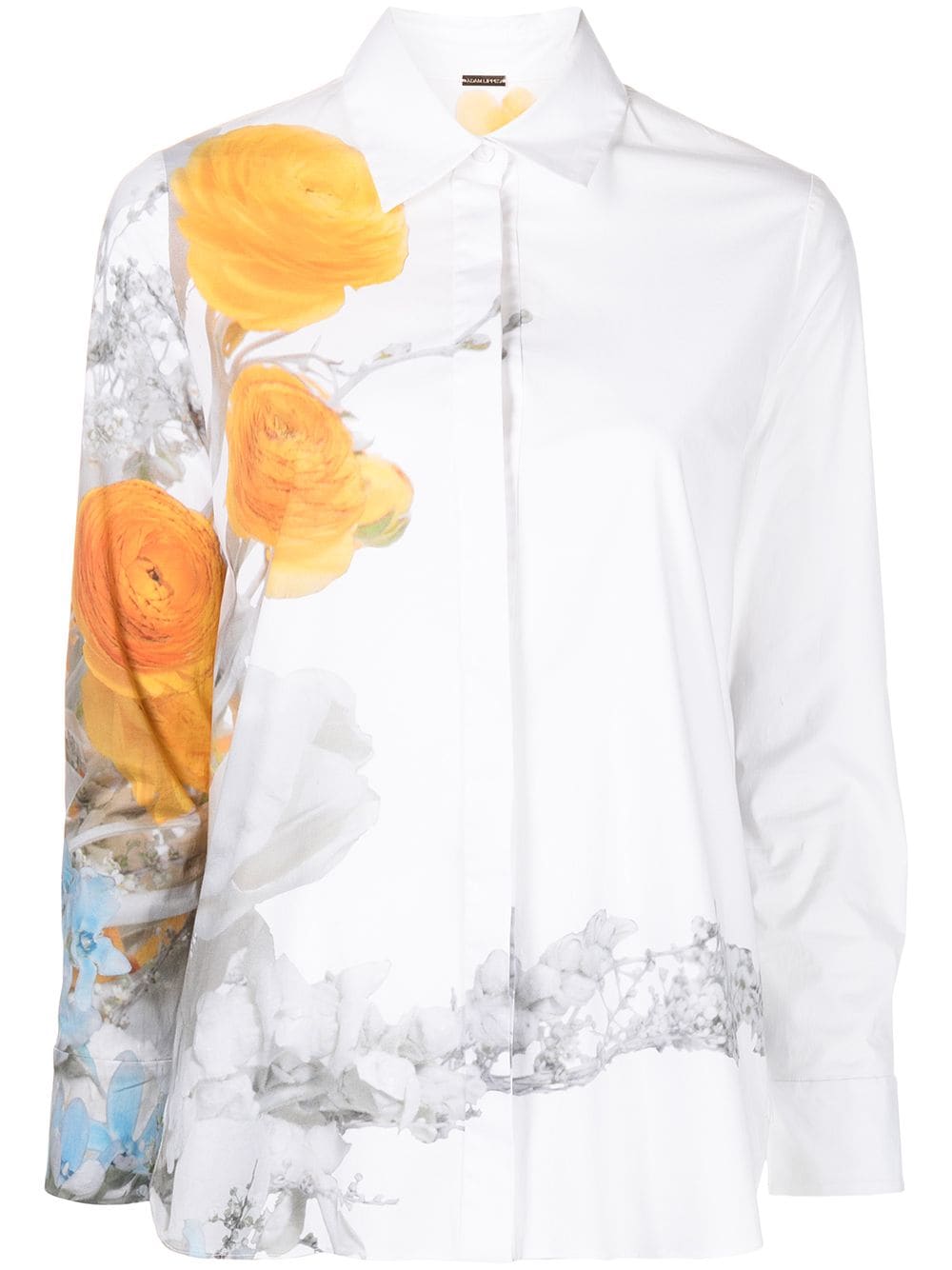 фото Adam lippes поплиновая рубашка с цветочным принтом