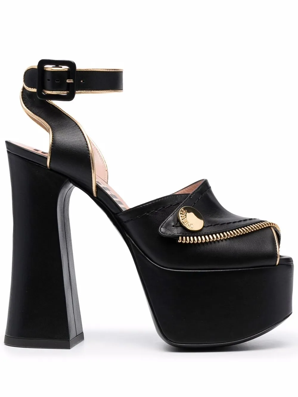 Image 1 of Moschino 140mm zip-detail platform sandals