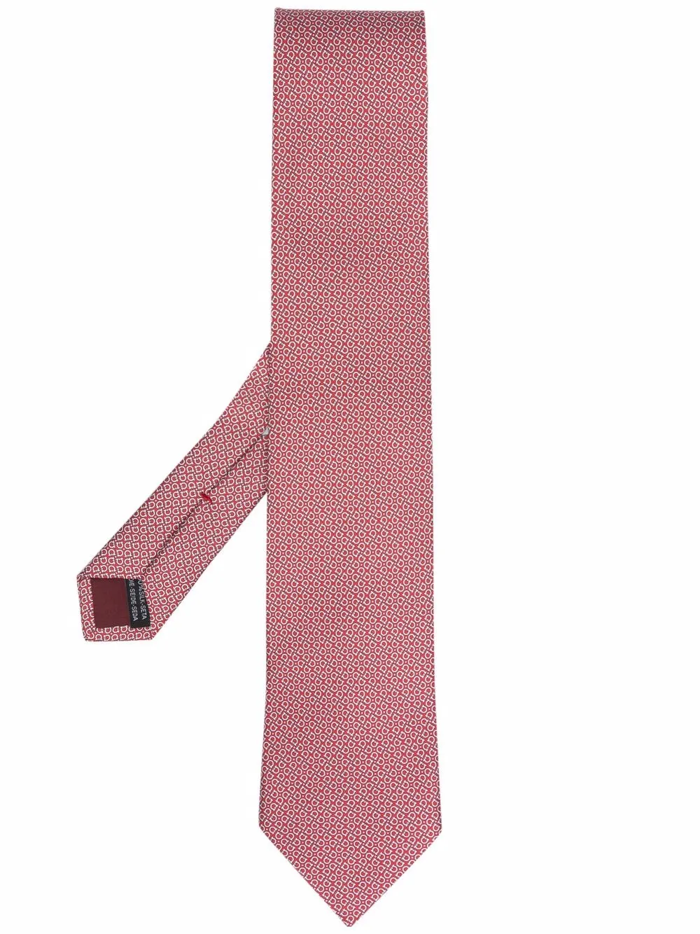 

Ferragamo corbata de seda con motivo Gancini - Rojo