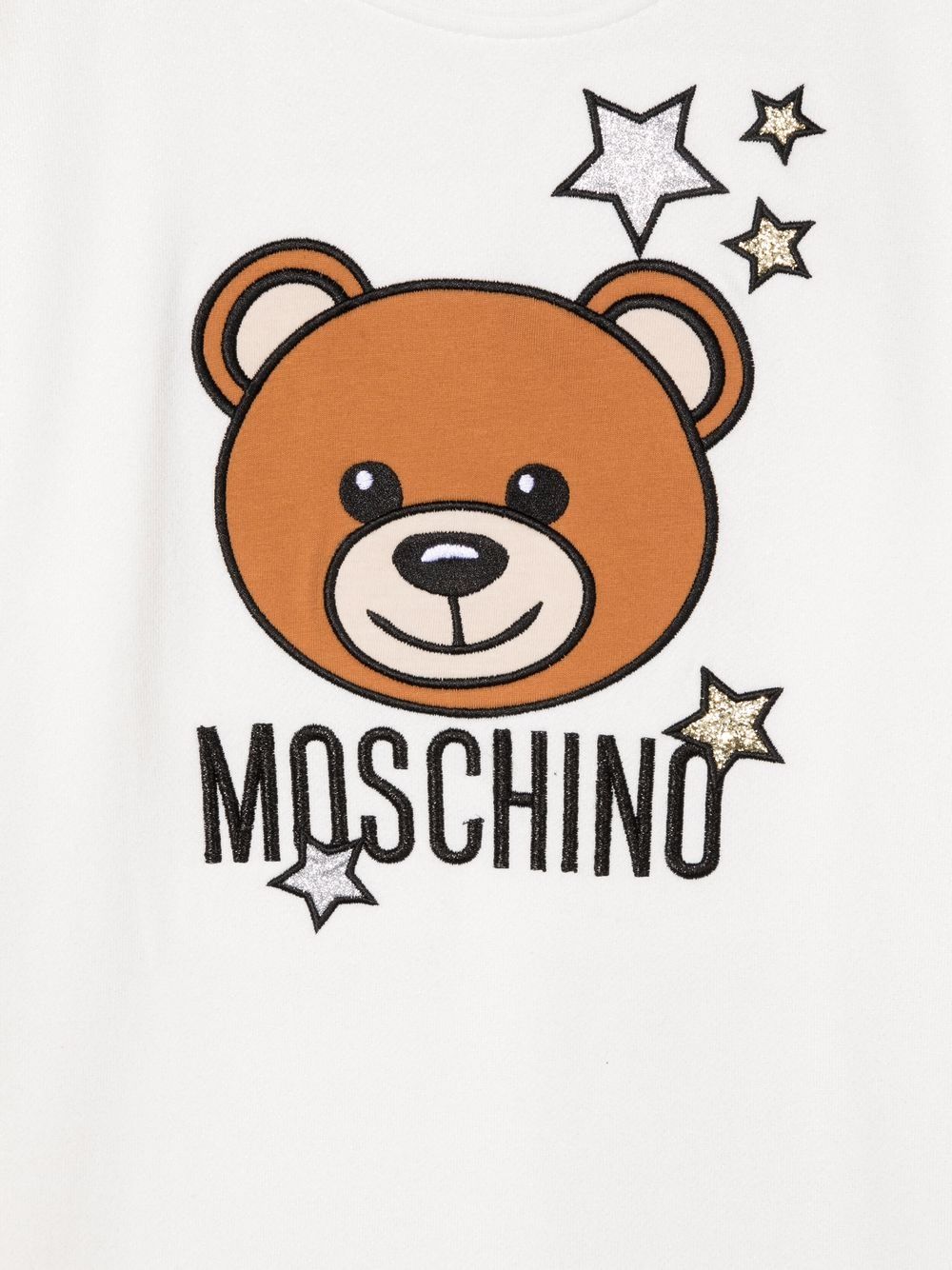 Shop Moschino Starry Teddy Bear Dress In White