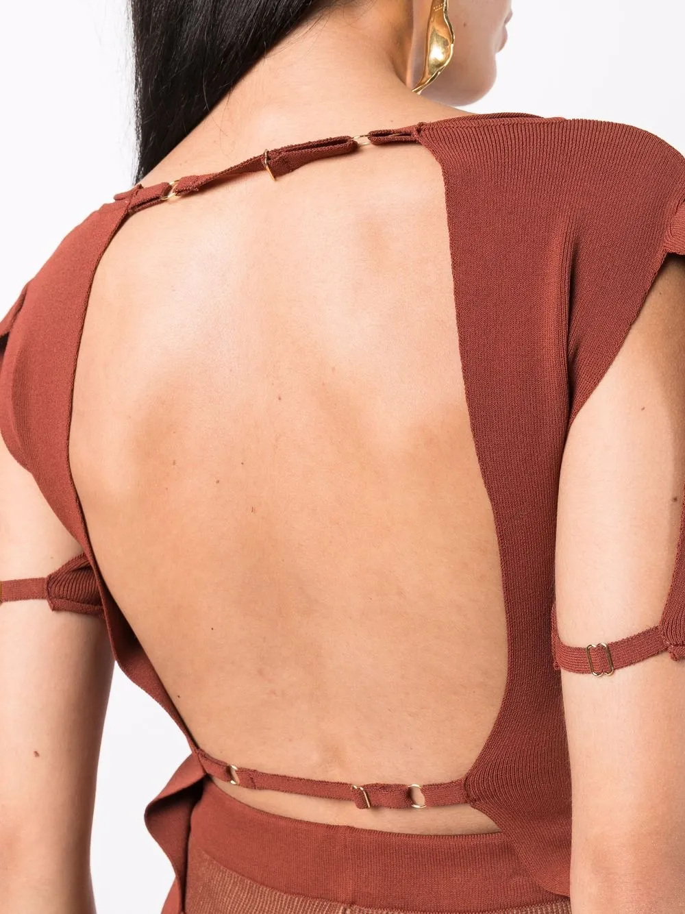 фото Jacquemus трикотажный топ lera с открытой спиной