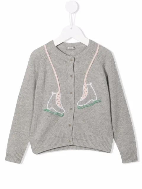 Il Gufo embroidered-detail virgin-wool cardigan 