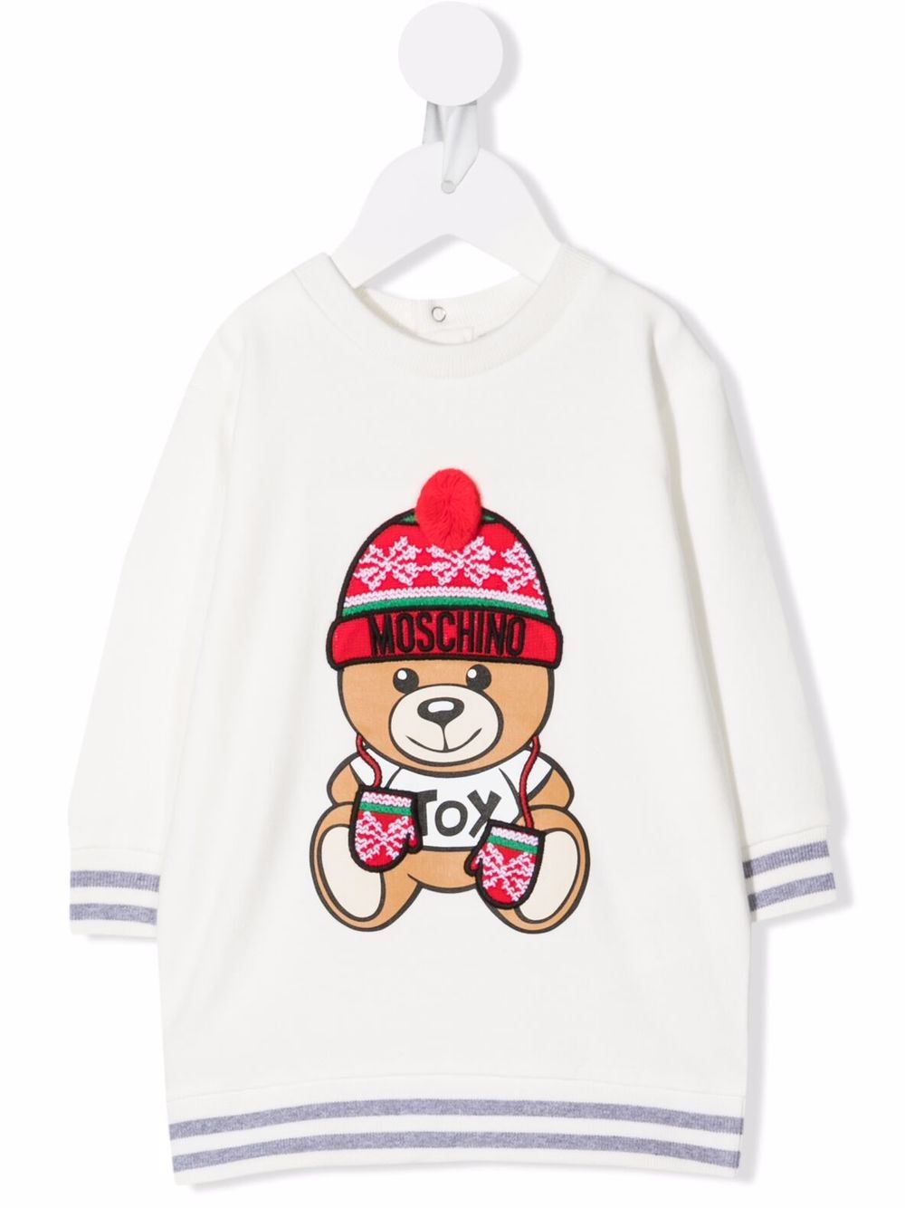 

Moschino Kids vestido estilo suéter con motivo Teddy Bear - Blanco