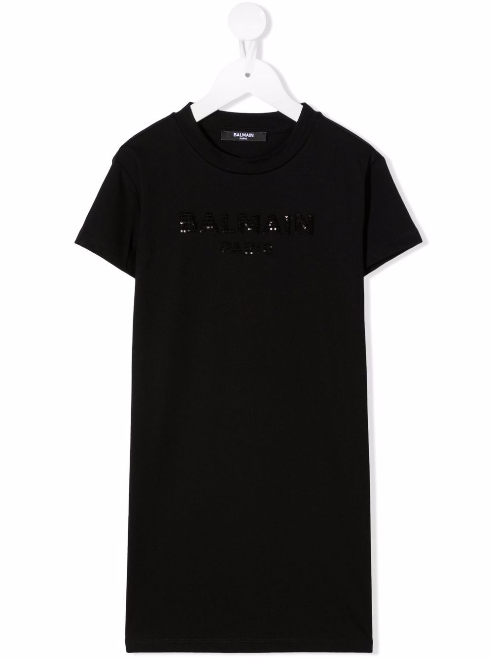 

Balmain Kids vestido estilo playera con lentejuelas - Negro