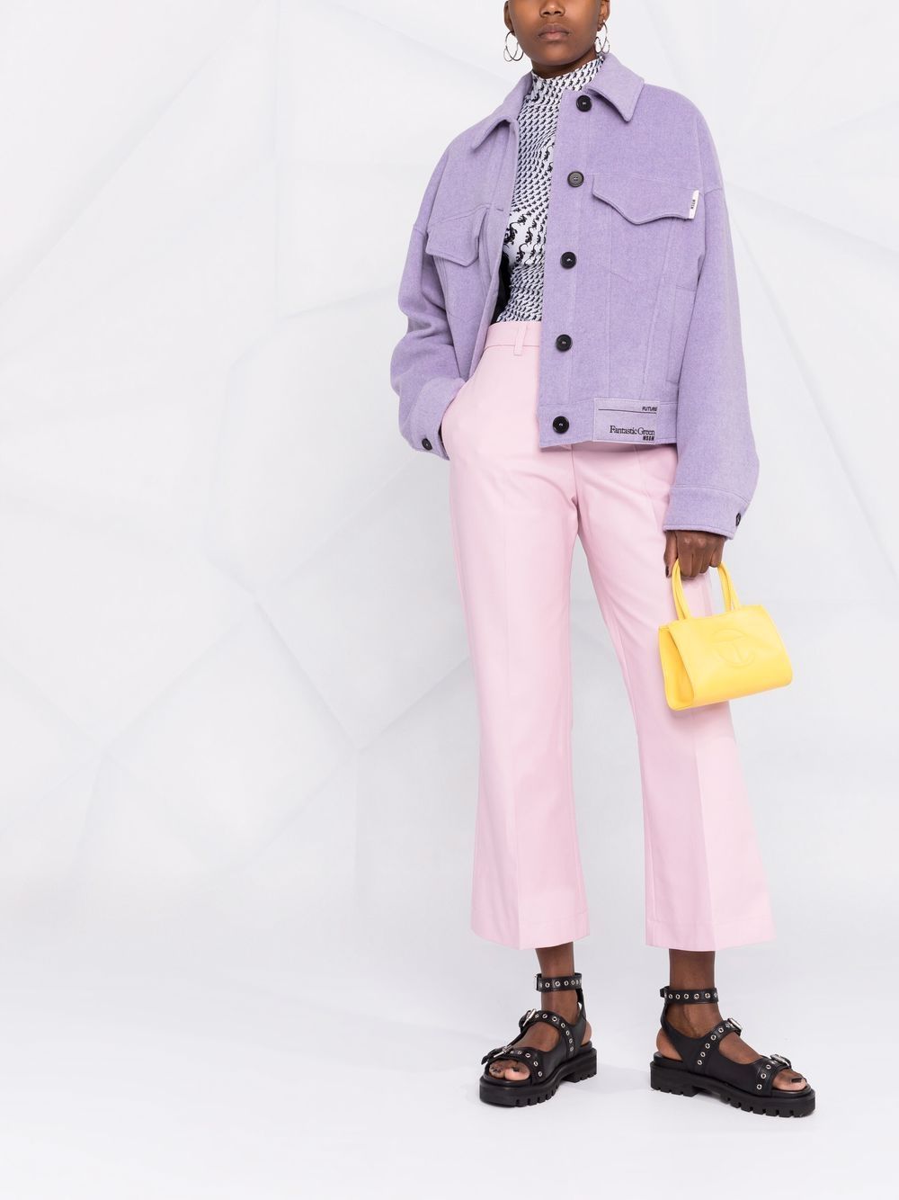 Shop Msgm Pressed-crease Cotton Tailored Trousers In Pink