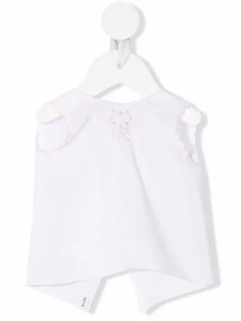 Mariella Ferrari scalloped-trim silk blouse