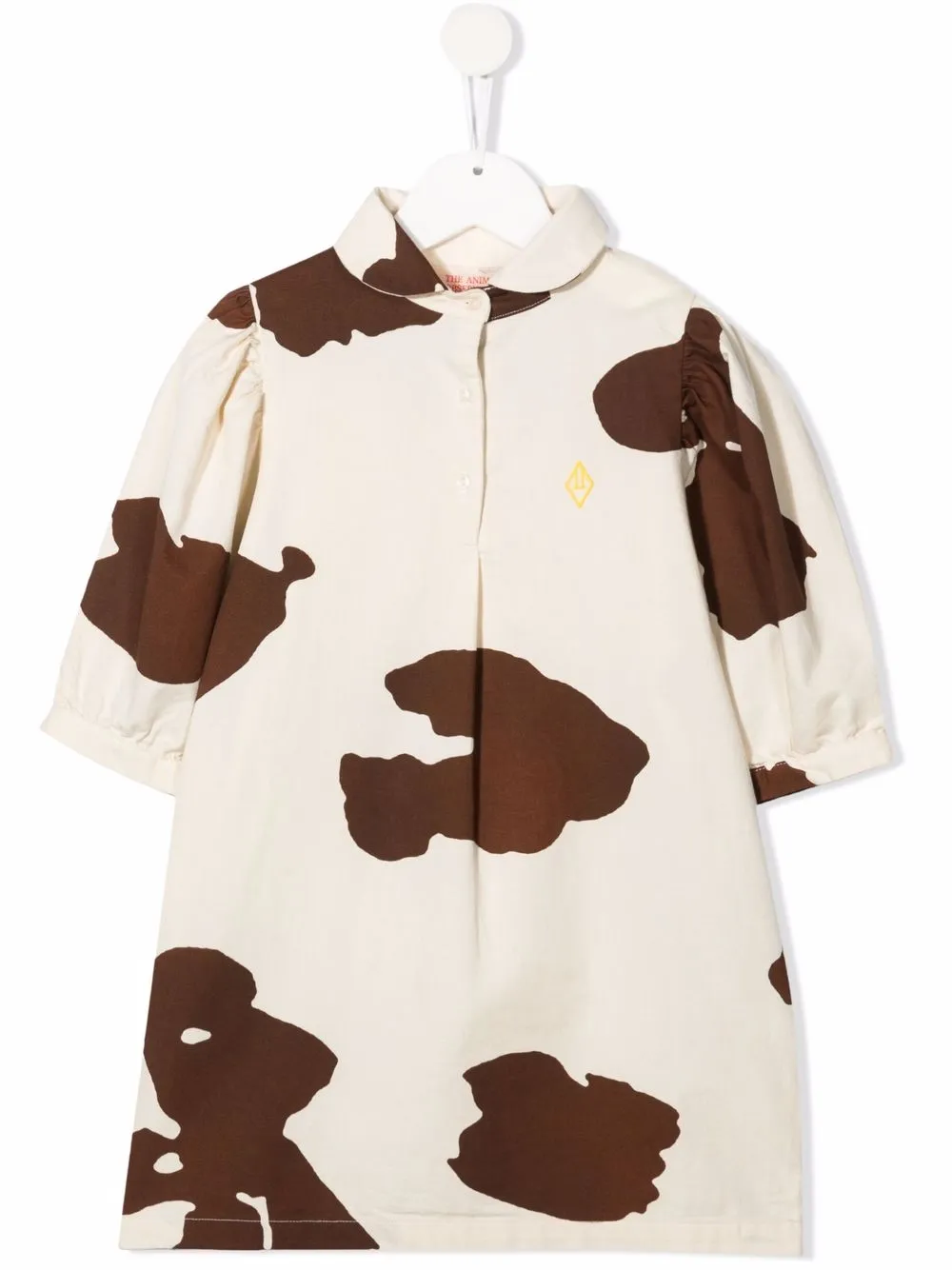 

The Animals Observatory cow print collared dress - White