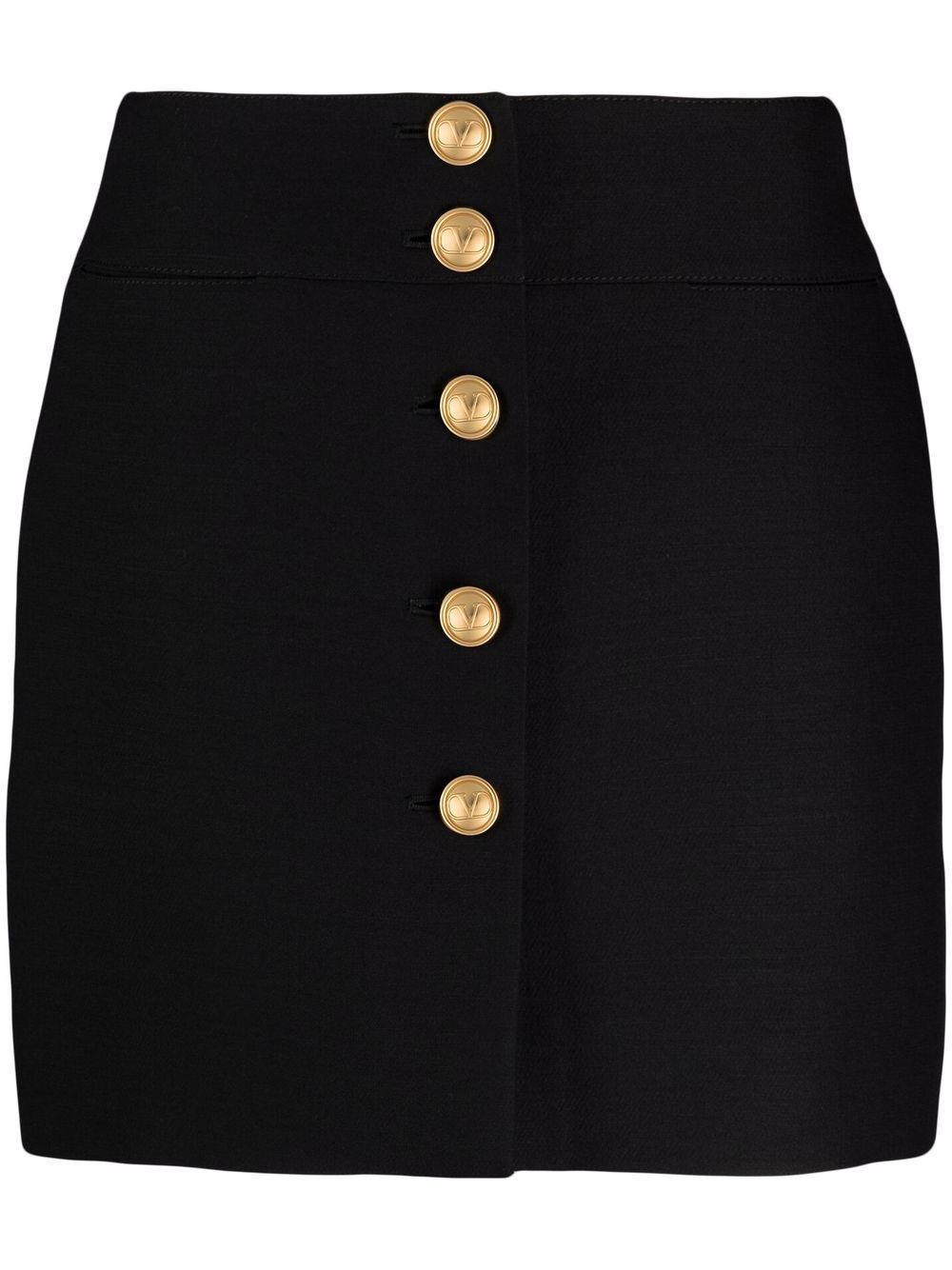 Shop Valentino high-waisted button-fastening skirt with Express ...