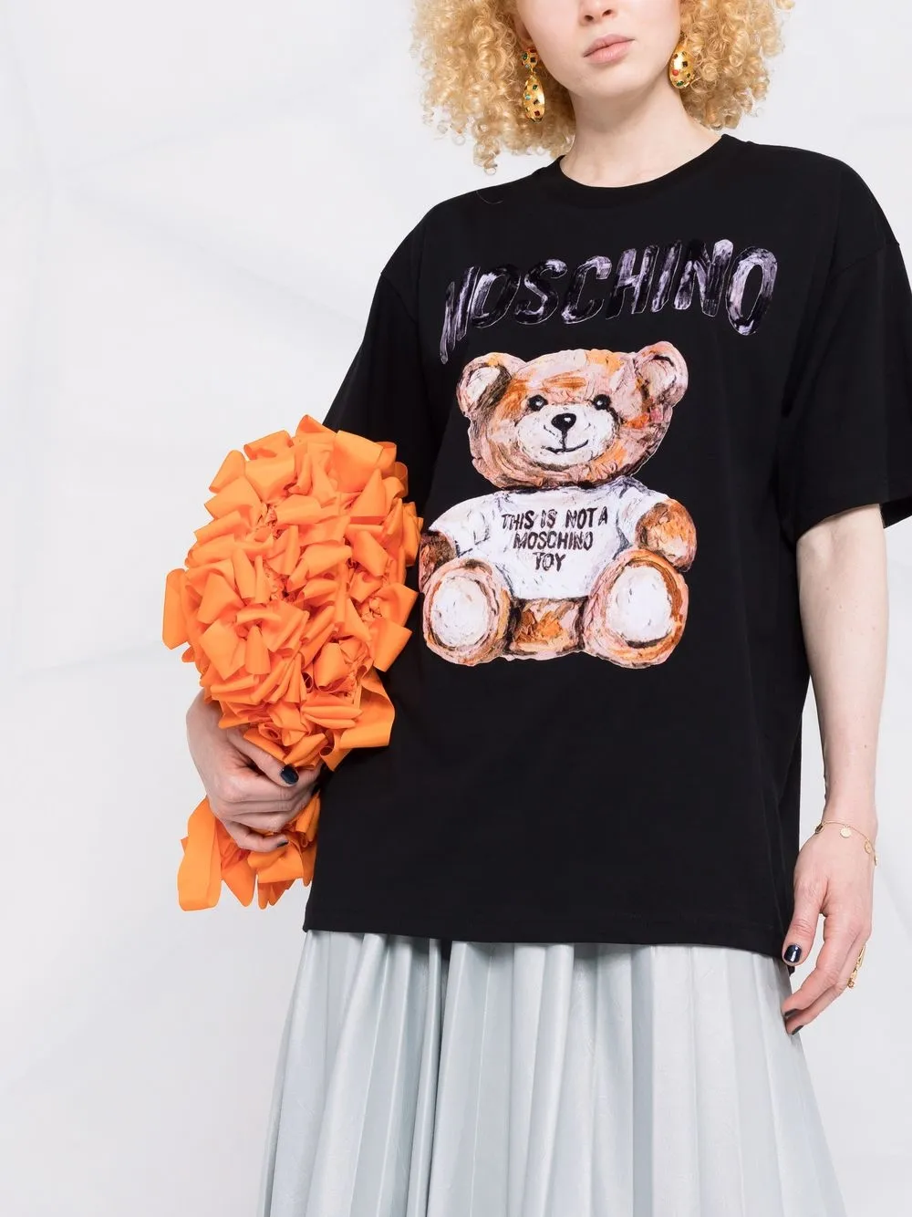 фото Moschino футболка с принтом teddy bear