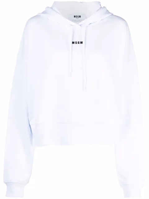MSGM cropped logo hoodie