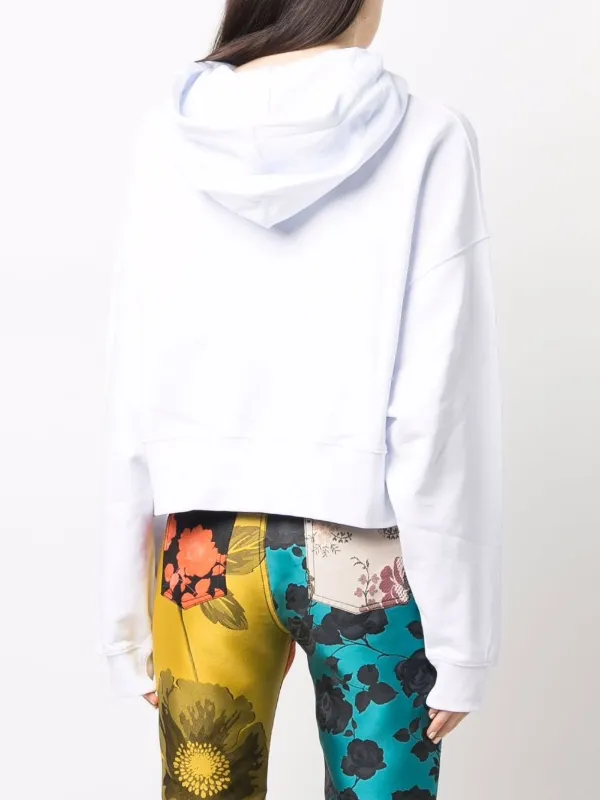 cropped logo hoodie