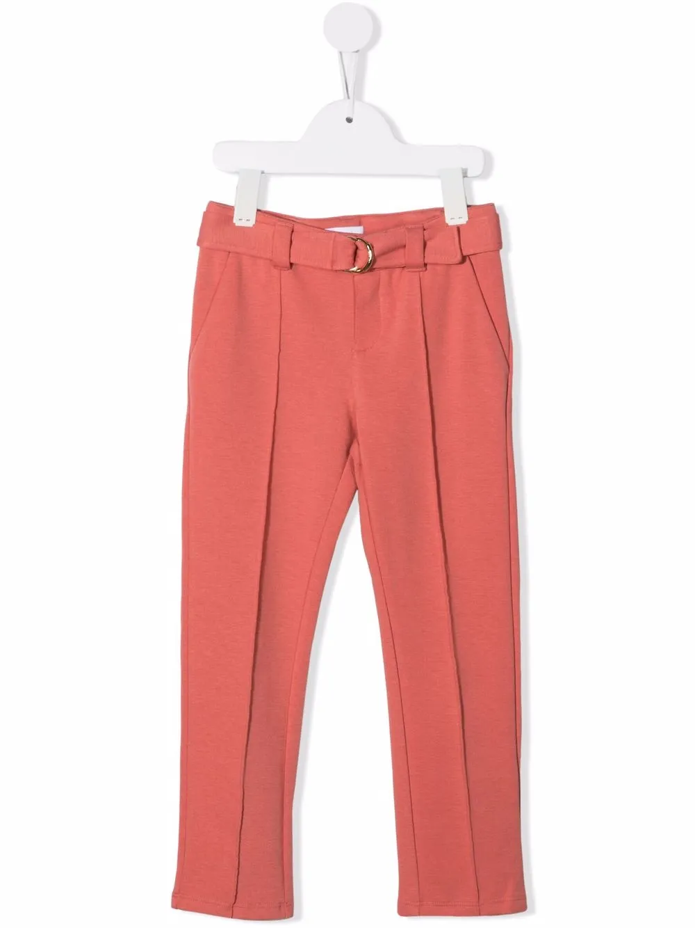 

Chloé Kids pantalones con cinturón y hebilla - Rosado