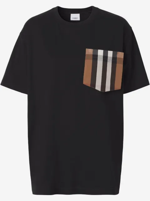 Burberry T-shirt met geruite zak