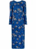 RED Valentino floral-print midi dress - Blue