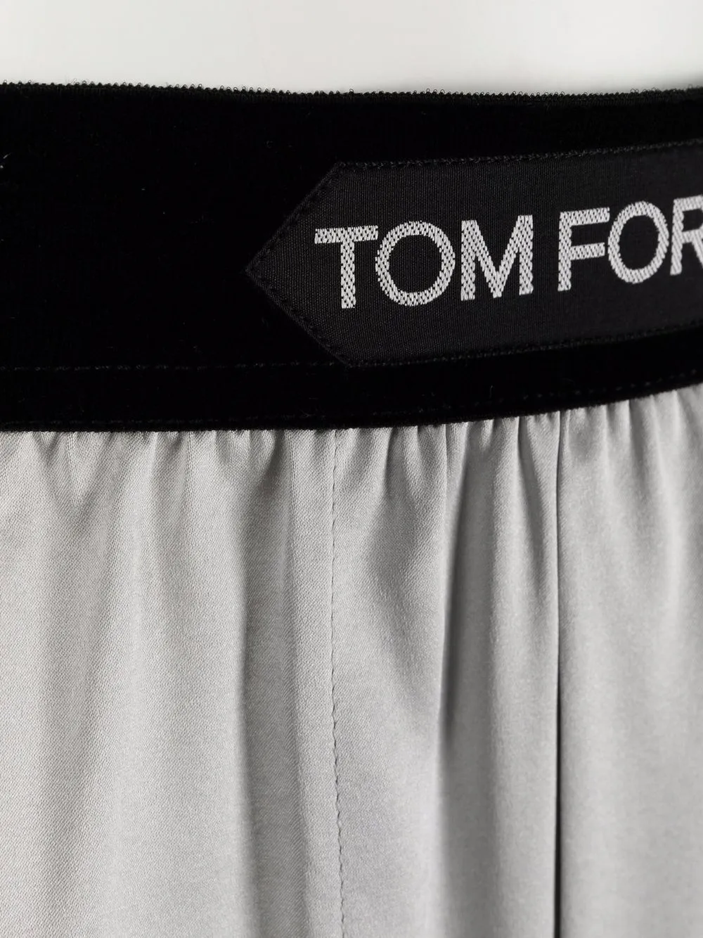  Tom Ford Logo-waistband Silk Boxers - Grey 