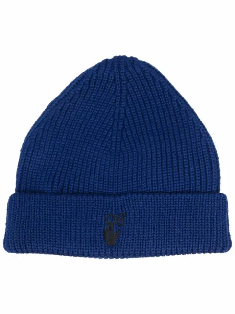 Off-White logo-embroidered beanie