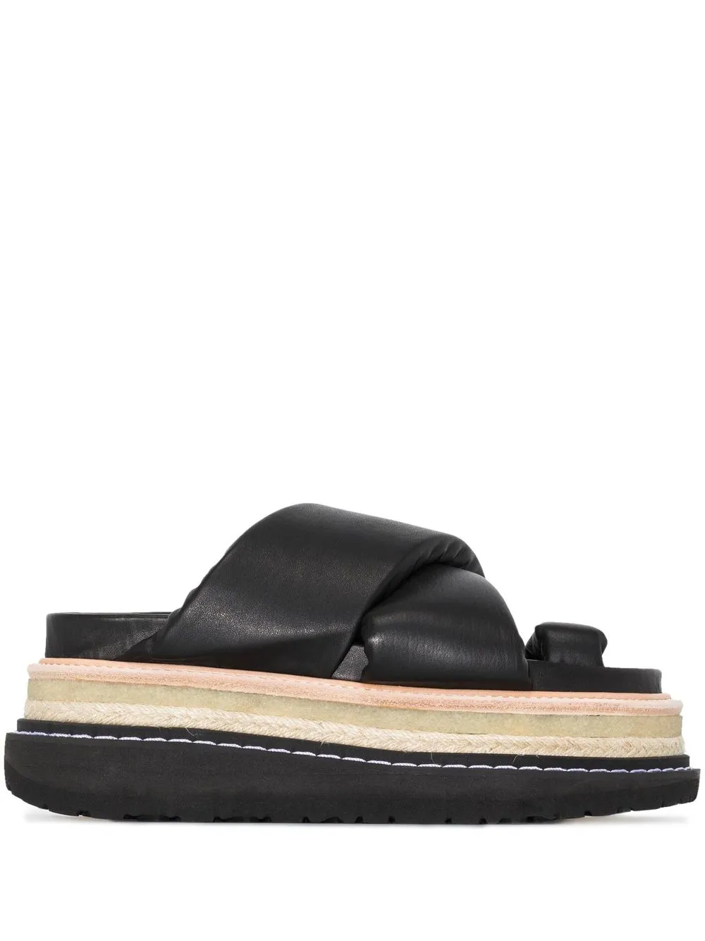 

sacai crossover strap flatform sandals - Black