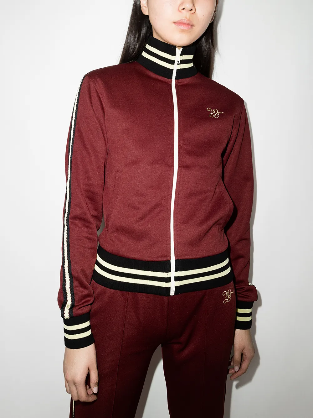 Shop Wales Bonner Studio Stripe-detail Track Jacket In Red