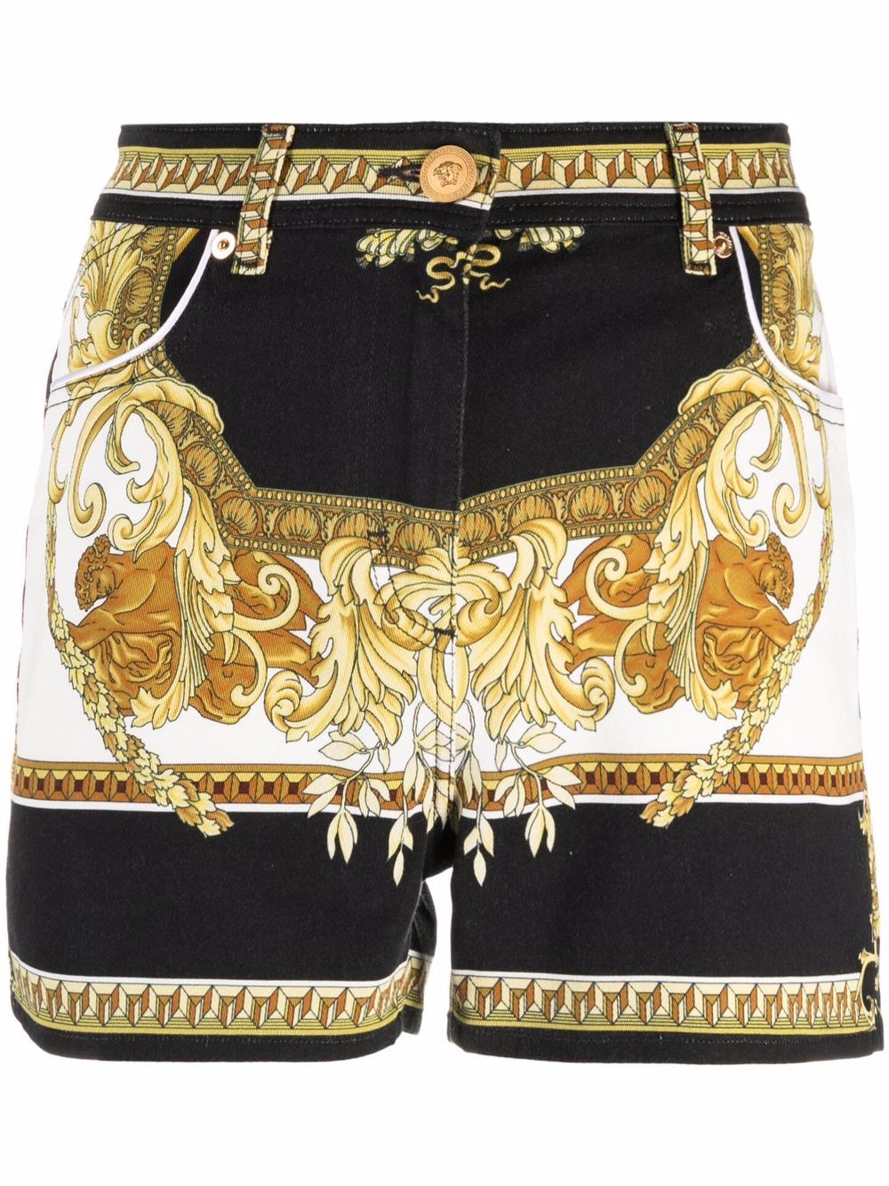 фото Versace джинсовые шорты с принтом baroque