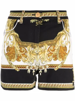 versace leather shorts