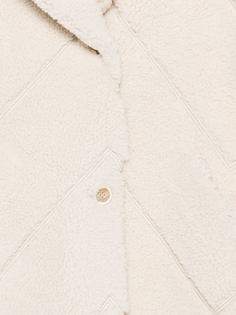 Off-white Chevron-pattern Shearling Jacket In White