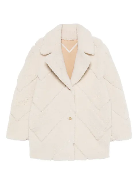 Off-White chevron-pattern shearling jacket