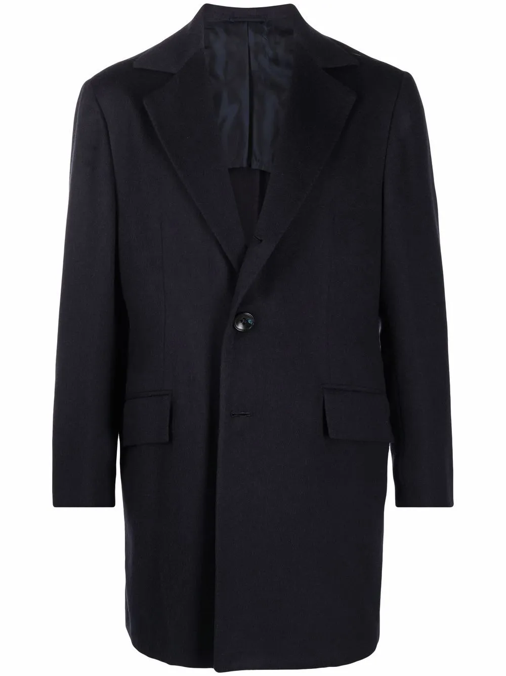 KITON NOTCHED LAPELS THIGH-LENGTH BLAZER